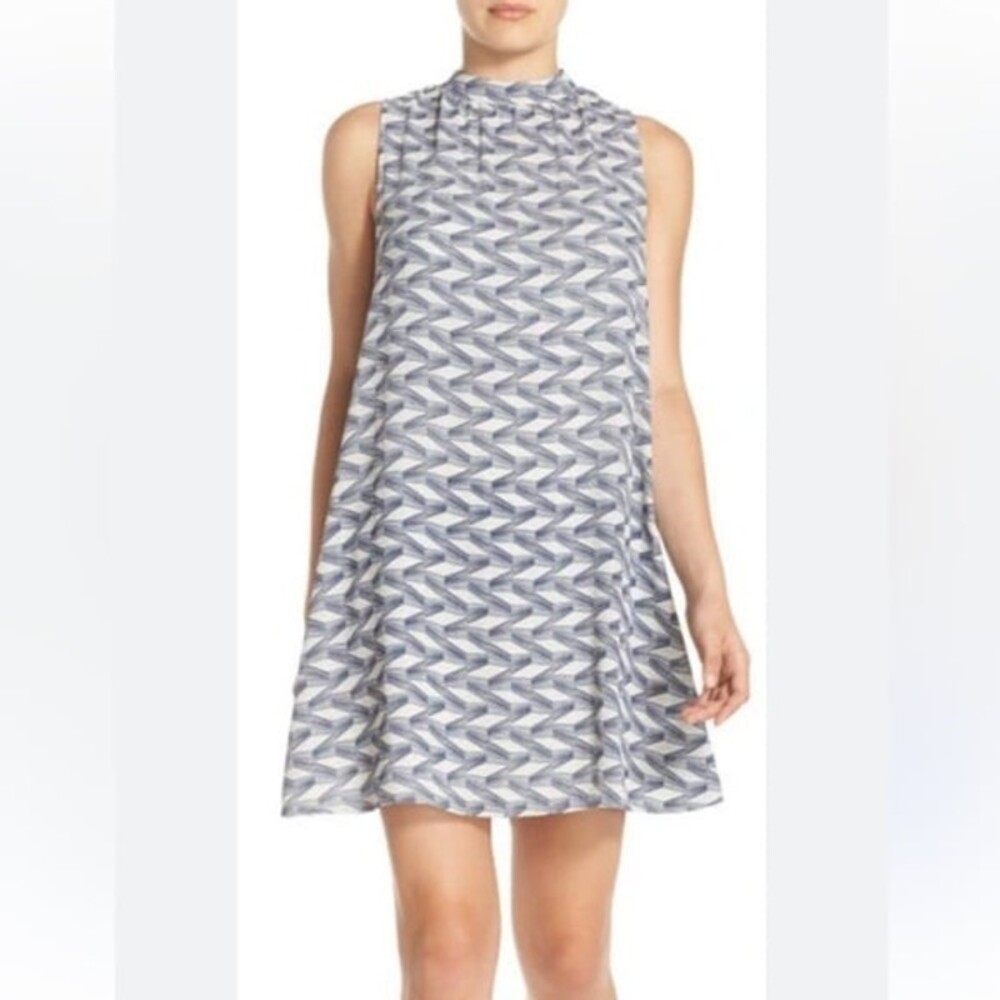 BB Dakota Grey High Neck Shift Dress - Picture 4 of 6